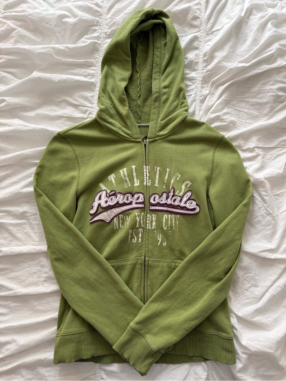 Vintage Aeropostale Olive Green Zip-Up Hoodie Jacket